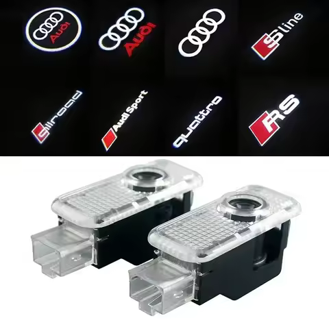 2pcs Audi led Car Door welcome light projector lamp For Audi A1 A3 A4 A5 A6 Q7 TT B5 B6 B7 B8 C5 C6 