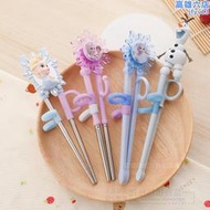 韓國兒童筷子訓練筷3歲6歲冰雪奇緣學習筷寶寶練習筷愛莎公主勺子