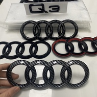 AUDI Q3 4 Ring Logo ABS Directly Covered Emblem Car Hood Front Grill Rear Trunk Emblem Badge Q3 Spor