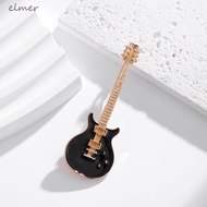 ELMER Retro Guitar Badge, Jewelry Vintage Guitar Enamel Pin, Fashion Alloy White Concert Music Instrument Brooch Unisex