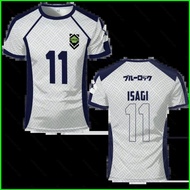 YB1 BLUE LOCK BAROU Isagi NAGI number 13 3 5 7 1 9 jersey summer T-shirt Anime Short Sleeve Top BY1