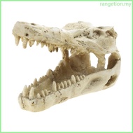 RAN Aquarium Decoration Resin Alligator Skull Fish for Tank Ornament Betta Accessori