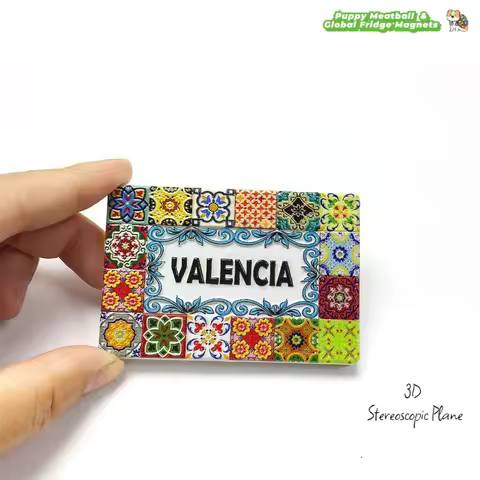 Valencia Tourist Souvenirs Personalized Creative Imitation Tile Decorations Magnetic Refrigerator St