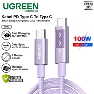 UNGU UGREEN 65092 Uno Data Cable NYLON TYPE C TO TYPE C 100W 5A 1M 1 Meter Purple Super Fast Chargin
