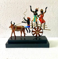 Adivasi Couples in Bullock Cart Wrought Iron  Show Piece / Table Top Home Decor (  11 x 11 Inch )