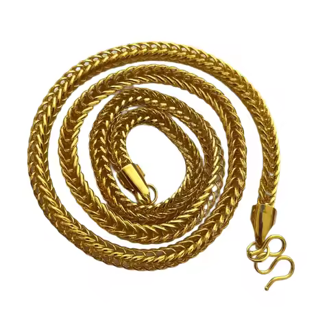 Dragon Bone Chain Men's Necklace 24K Gold AU999 - Tight links, masculine style, 24K AU999 pure gold