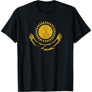 Men's cotton T-shirt KAZAKHSTAN NATIONAL FLAG EAGLE AND SUN ALMATY ASTANA T-Shirt