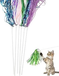 IUHKBH Cat Wands, 6 PCS Pretty Cat Teaser with Bell Interactive Kitten Toy, Hour of Entertainment, S