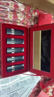 [Shopee Special Selection] 75 Flower Snake Blue Gold Lipstick Sample Five-Piece SetContains 1.5g * 5