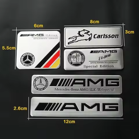 Aluminum Badge Cover Decal Sticker Replacement Supplies For Mercedes Benz AMG W206 W204 W205 W212 W2
