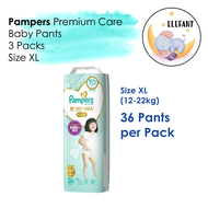 [1 Carton] Pampers Premium Care Baby Pants Size XL (36s x 3)