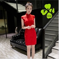 wq 旗袍 Plus size CNY Cheongsam dress cheongsam cheongsam qipao hanfu tang dress 2024 new yak cotton d