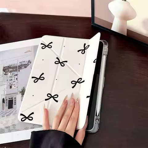 Black Bow For Samsung Galaxy Tab A8 A9 A11 S6 S7 S8 S9 S10 FE Plus Lite Protective With Pen Slot Tab