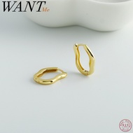 925 Sterling Silver Fashion Minimalist Irregular Huggies Hoop Earrings for Women Statement 18k Gold 