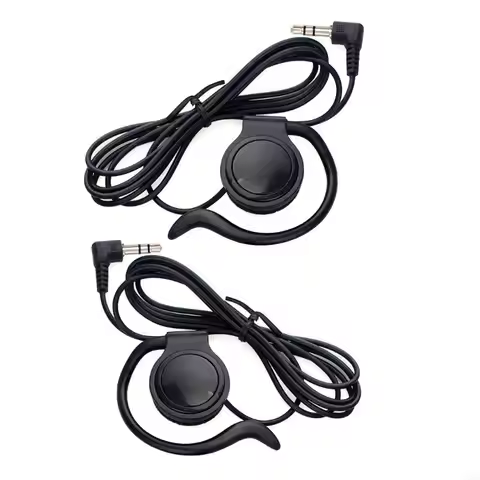 P82F G-shape Soft Ear Hook Earpiece 3.5mm Single Side Headset Headphone