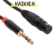KAIKXIN Microphone Cable, Multilayer Shielding Plug and Play 3PIN XLR Female To 1/4 Inch 6.35mm Cabl
