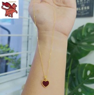 18K Gold 10mm Heart Pendant Necklace in dancing chain Gold Necklace PAWNABLE