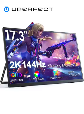 UPERFECT 2K Portable Monitor 17.3 Inch 144Hz 1440P 400cd/m² Gaming Display USB-C HDMI HDR IPS Screen