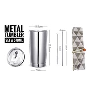 [SG SELLER/ SG LOCAL STOCKS] 570/900ml metal tumbler/ travel tumbler/ thermos cup with lid and straw set