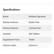 ✪KIRKLAND Vitamin C 1000mg 30/60/90 tablets✿。 kirkland vitamin c 。