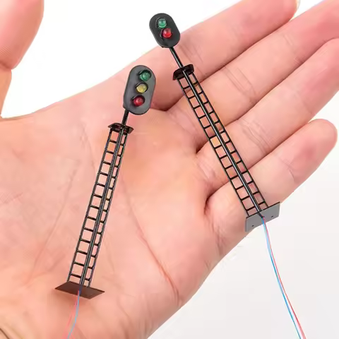 1:87 Railroad Train Signal Light Traffic Lamp for Kid’s Dollhouse Miniature Building Model Sandbox P