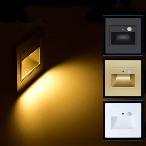 Night Foyer Intelligent Lamp PIR Motion Detector Sensor COB LED Stair Light Recessed Step Ladder Kit
