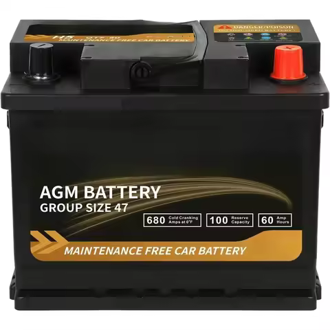 Platinum AGM Battery BCI Group 47-12v 60ah H5 Size 47 Automotive Battery, 100RC, 680CCA, 36 Months W