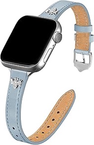 JR.DM Slim Leather-Bands Compatible with Apple Watch Band 38/40/41mm, Top Genuine Leather Watch Band