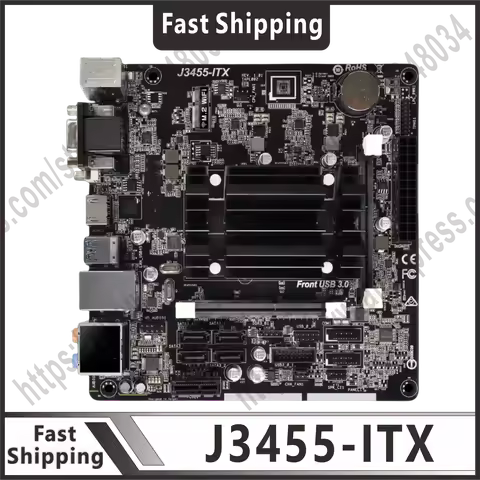 J3455-ITX motherboard quad core J3455 DDR3 16GB PCI-E 2.0 M.2 USB3.1 4 × SATA III DVI HDM