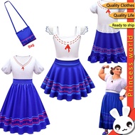 Kids Girl Dress Encanto Mirabel Costume Cosplay Elegant Holiday Kids Birthday Party Girl Clothing