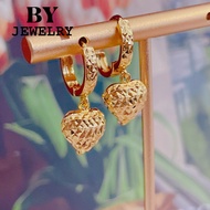 【BY】Fashion Gold Plated irregular Heart Hoop Earrings Accessories For Women E575