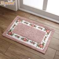 TOPTOOL 1 Pcs Pink Rug, Pink Non-Skid Flower Rug, Easy To Use Microfiber Absorbent 16*24Inch Floral 
