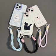 Simple Dog Candy Cat Card Holder Casing iphone 17 Pro Max 13 Pro Max 11 Pro Max 16E Ip 11 14 12 16 P