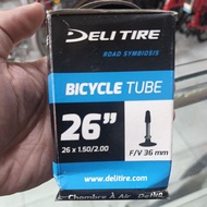 BICYCLE INNER TYRE 26 X 1.50 / 26 x 1.75 / 26 X 2.00 FV 36MM DELI TIRE