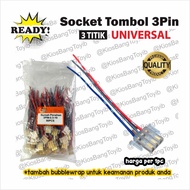 TOMBOL 3-Point Switch Button Socket 3Pin Starter Dim Horn Reting ISG