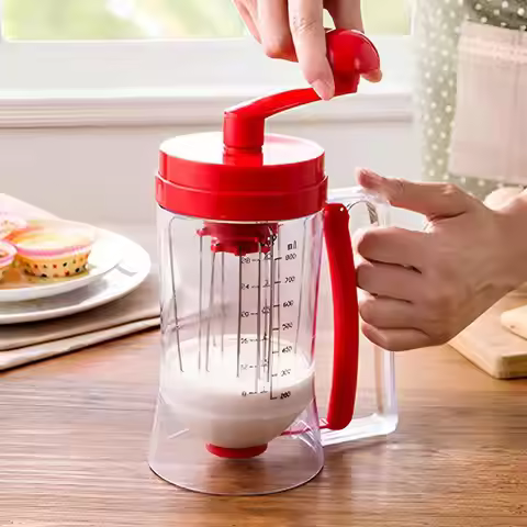 Hand Batter Dispenser Baking Flour Paste Dispenser For Pancake Cupcakes Cake Muffins Measuring Funne