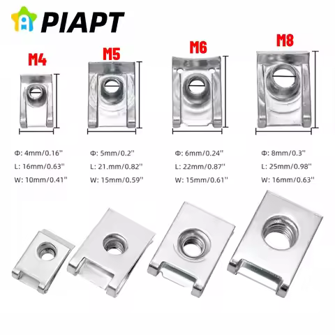 10PCS Car U-shaped Nut Clasp M4 M5 M6 M8 Type B spring washer, clip plate, insert plate