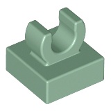 Lego 15712 part Tile Modified 1 x 1 with Open O Clip sand green