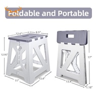 [Redpowderyan.] Folding Step Stool, Compact Foldable 12.9", Tall Up to 300 Lb Sturdy Plastic Portabl