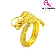 Jewellery Fashion Accessories Emas 916 Gold Bangkok Dragon Head Embossed Domineering Men's Open Ring Gold-plated