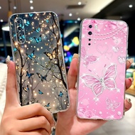 For OnePlus Nord Casing AC2001 AC2003 Soft Case Fashion Butterfly Flower Clear Silicone TPU Back Cov