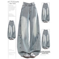 y2k jeans baggy jeans men y2k American Retro Hip-Hop Inspired Loose Wide-Leg Jeans for Women - Multi