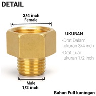 3/4 inch to 1/2 inch - 3/4 1/2 pipe reducer connection