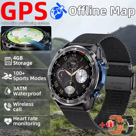 LIGE 2026 Smart Watch Military GPS Navigation Offline Map 860mAh Battery Swim Sport Tracker 4GB Memo