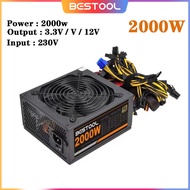 Bestool 2000W Mining Power Supply Support 8 GPUs GPU Mining Rig ETH Rig Ethereum Miner Designed 160V