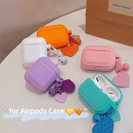 Cute Couple With Love Bell Pendant Soft Korea Case for AirPods 4 ANC Silicone Candy Protective Earph