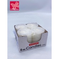 Pillar Candle Unscented 4 x 5cm (Burn Time 6 - 10 Hours) [2 sets]