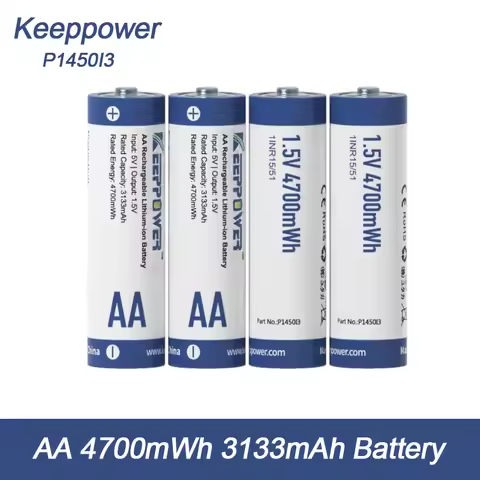 Keeppower P1450I3 AA 1.5V 4700mWh 3133mAh Rechargeable Li-ion Battery