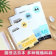 Kokuyo Loose-leaf Refill Horizontal Line Checkered All Subject Format Japanese Original Paper A5 B5 