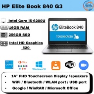 [ TOUCHSCREEN] HP Elite Book 840 G3 Intel i5 6TH Gen - 16GB RAM - 256GB SSD 14" FULL HD -  WIN 10